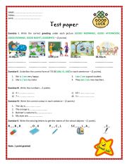 TEST PAPER - 3RD GRADE