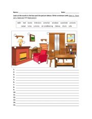 English Worksheet: There is - There are