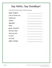 English Worksheet: Greetings, Farewells and Other Phrases