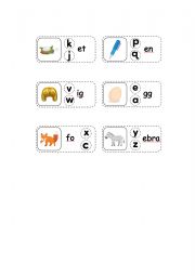 English Worksheet: j p w e x z