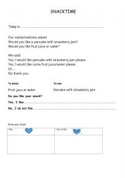 English Worksheet: Snacktime