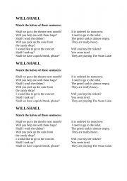 English Worksheet: Will and Shall exercises