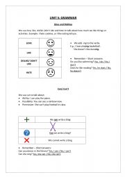 English Worksheet: can/cant like/dislike