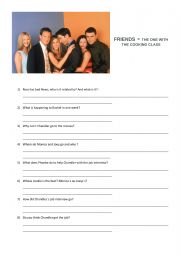 English Worksheet: Friends episode - the one with the cooking class