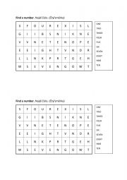 English Worksheet: Find the numbers
