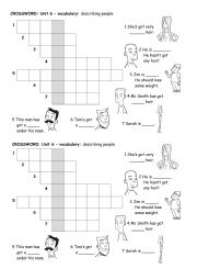 Describing people crossword (Project 1 - U6)