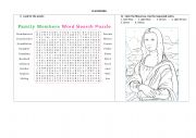 English Worksheet: Word search family members