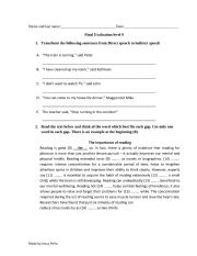 final evaluation 