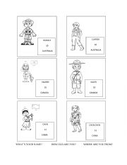 English Worksheet: Countries & Nationalities Cards