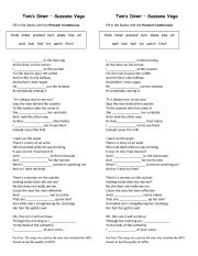 English Worksheet: Tom�s diner - Present Continuous song