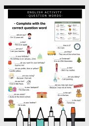 English Worksheet: Question words