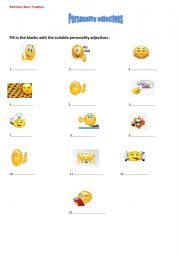 English Worksheet: Personality adjectives