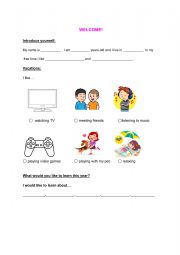 We are back, back to class worksheet