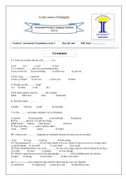 English Worksheet: teacher assessment exam2