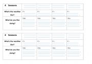 English Worksheet: seasons