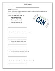 English Worksheet: EXERCISE WITH MODAL VERB CAN