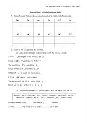 SPELLING AND PRONUNCIATION PRACTICE - SONG 