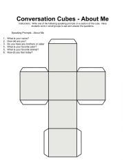 English Worksheet: Conversation Cubes: About Me