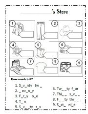 English Worksheet: How much is it?