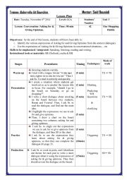 English Worksheet: Expressing opinion Lesson plan