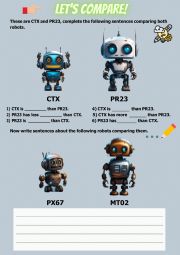 English Worksheet: COMPARE THE ROBOTS