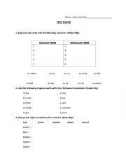 English Worksheet: Test paper VI