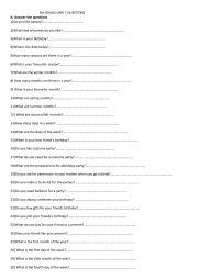 English Worksheet: revision questions for unıt 7 5th grade students