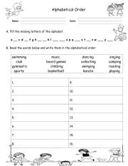 English Worksheet: English_Alphabetical Order
