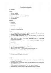 English Worksheet: Formal and Informal letter/email phrases