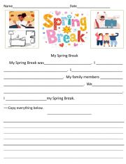 English Worksheet: Writing Drill-with sentence starters
