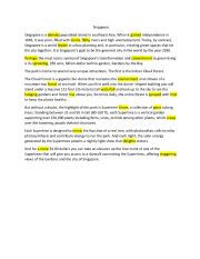 English Worksheet: Singapore listening 
