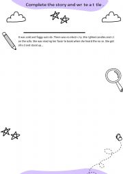 English Worksheet: WITING A STORY