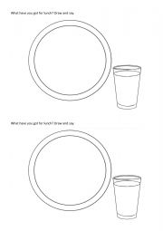 English Worksheet: Food. Plate activity.
