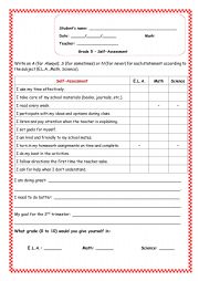 English Worksheet: Self-assessment