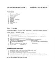 English Worksheet: Community S01E01 worksheet