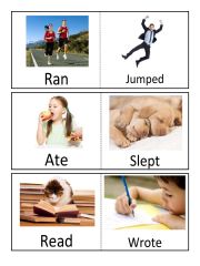 English Worksheet: Verb flashcards in past-present