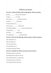 English Worksheet: Reflexive pronouns