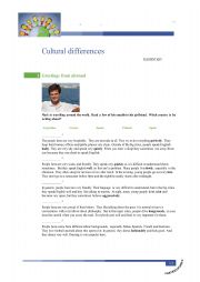 English Worksheet: Cultural Differences