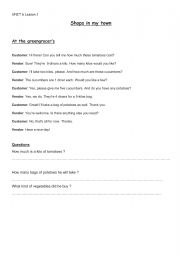 English Worksheet: 6th / 7th form (tunisian pupils) unit6 at the mall