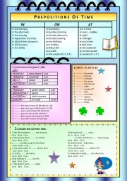 English Worksheet: PREPOSITIONS OF TIME