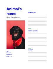 English Worksheet: Animal�s CV