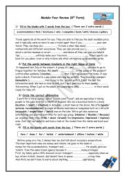 English Worksheet: Module Four Review (8th Form)