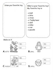 English Worksheet: Favorite toy 