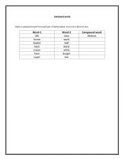 English Worksheet: Compound words