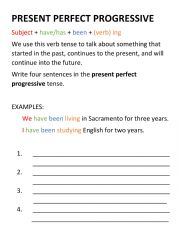 Present Perfect Progressive Verb Tense