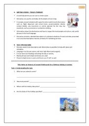 English Worksheet: Writing an Itinerary