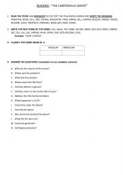 English Worksheet: THE CANTERVILLE GHOST