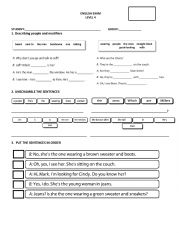 English Worksheet: Exam 