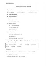English Worksheet: Dealing with Customer Complaints: Six Steps