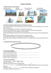English Worksheet: London Landmarks